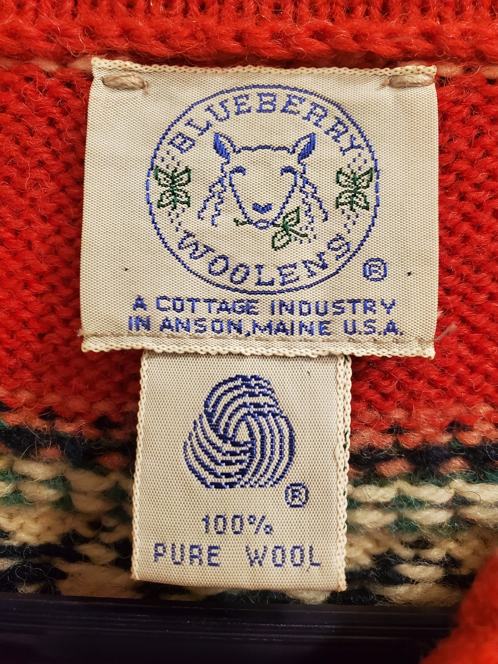 Red Fair Isle Button-Front Women’s Sweater Cardigan - Picture 2 of 6